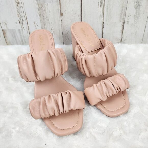 Altar'd State Pink Ruched Heel Sandals Size 6 - Picture 1 of 9